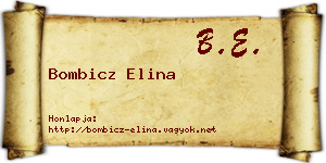 Bombicz Elina névjegykártya